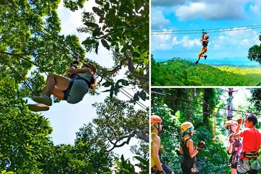 Zip Line & Waterfall Visit in Koh Samui